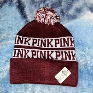 PINK Victoria's Secret Ribbed Beanie NWT